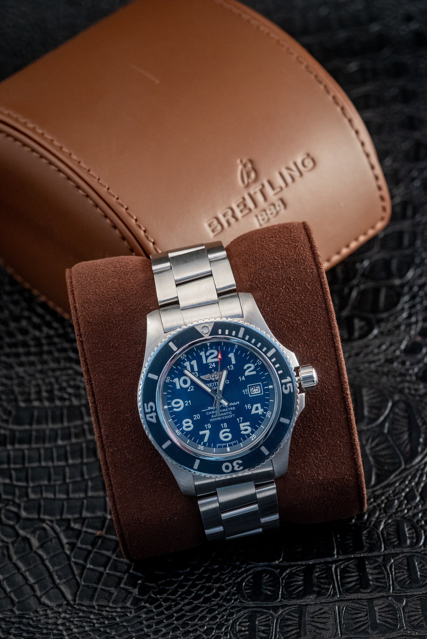 Breitling Superocean II 44MM Blue Dial 2019 Stainless Bracelet Ref A17392D8 / C910