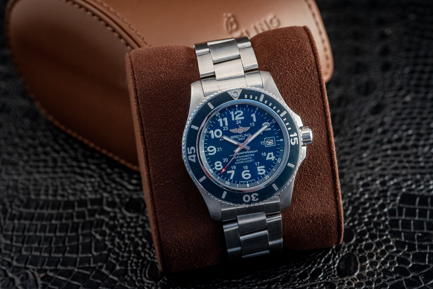 Breitling Superocean II 44MM Blue Dial 2019 Stainless Bracelet Ref A17392D8 / C910
