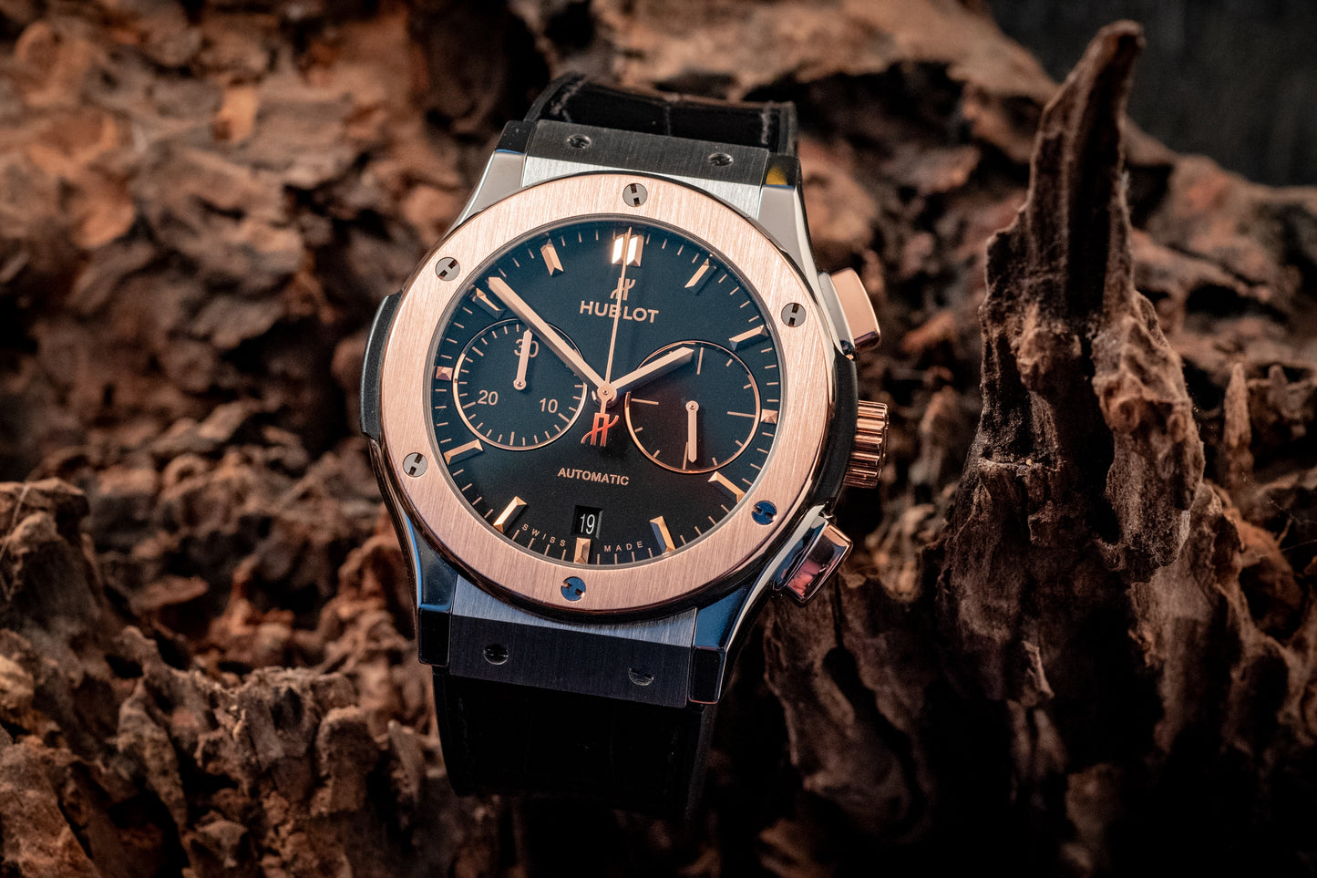 Hublot Classic Fusion Chronograph 45MM King Rose Gold Titanium 2024 E Warranty Papers Reference 521.NO.1181.LR