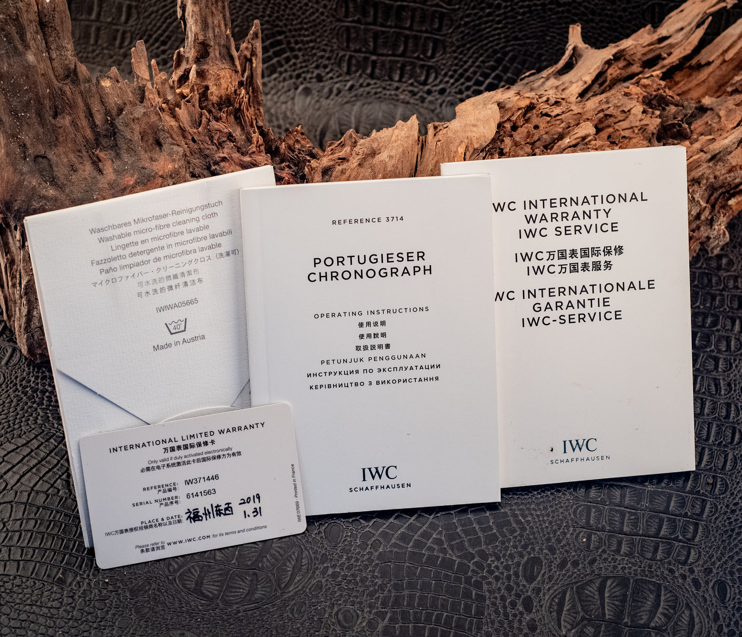 IWC Portuguese Chronograph Black Strap Box And Papers Ref IW371446