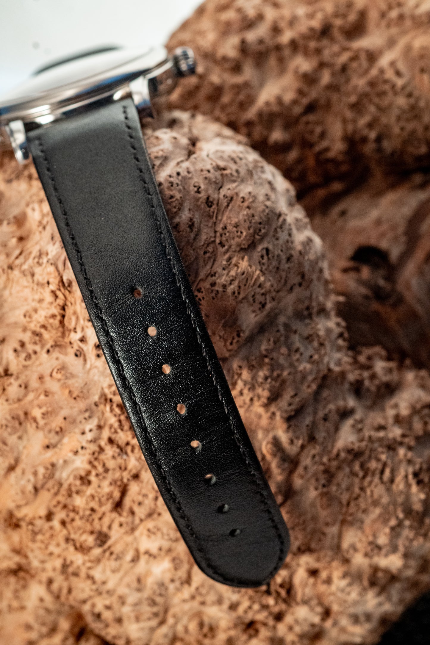 Montblanc Meisterstuck Star Automatic Stainless Steel Extra Black Leather Strap Ref 7027