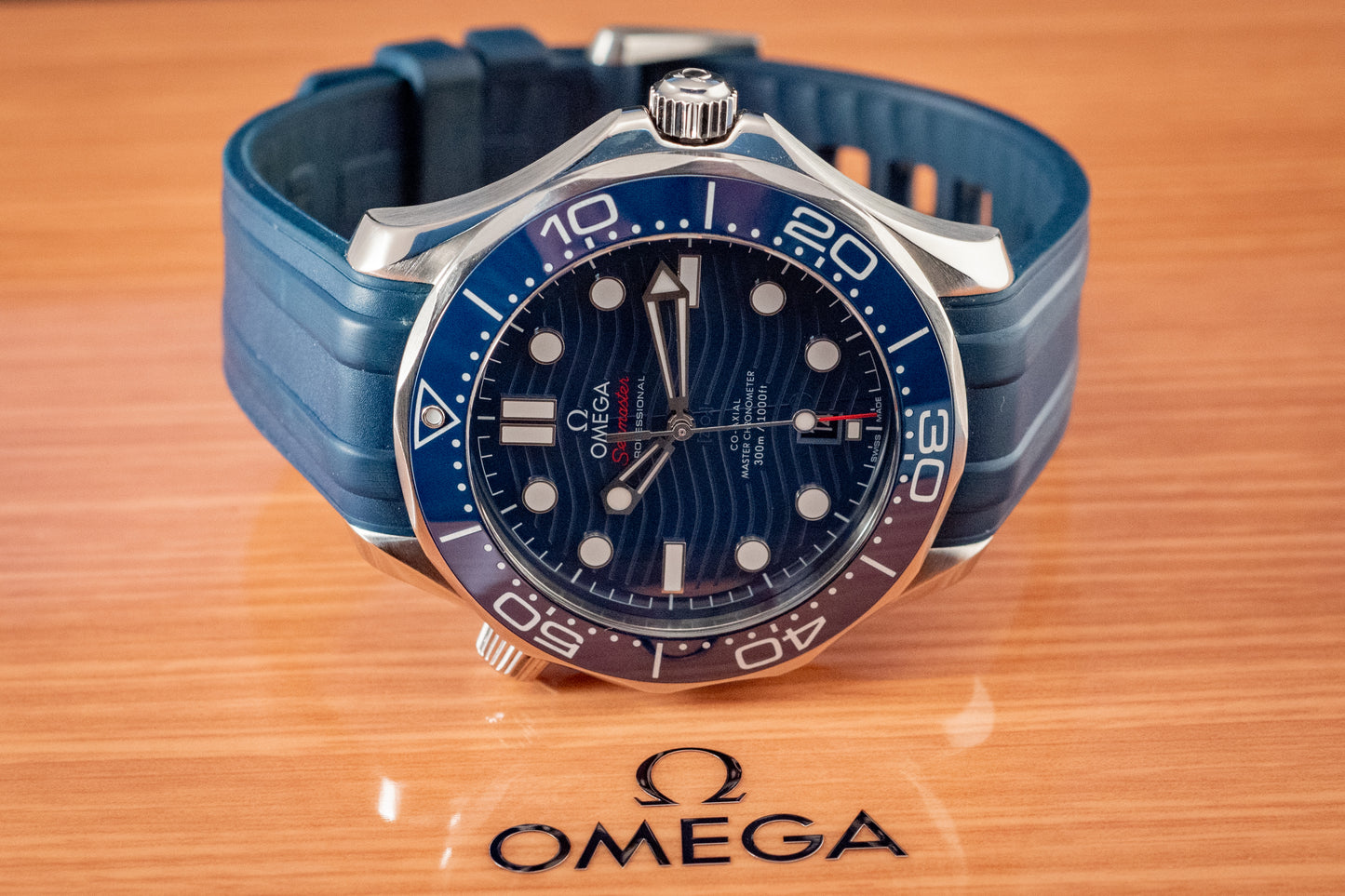 Omega Seamaster Diver 300m Blue Waves 2021 Box And Papers Ref 210.32.42.20.03.001