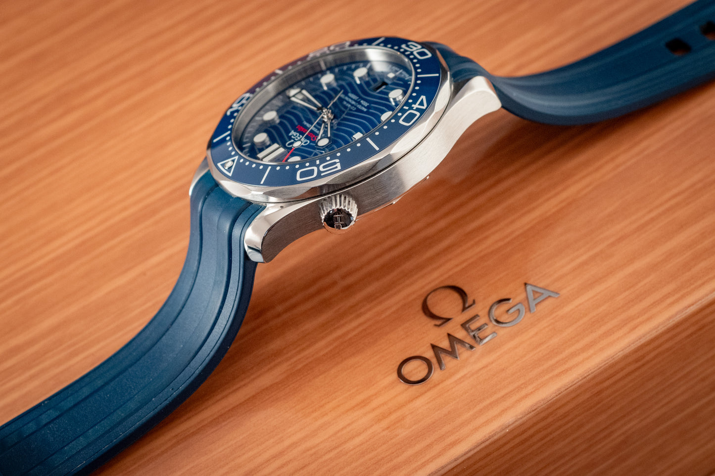 Omega Seamaster Diver 300m Blue Waves 2021 Box And Papers Ref 210.32.42.20.03.001