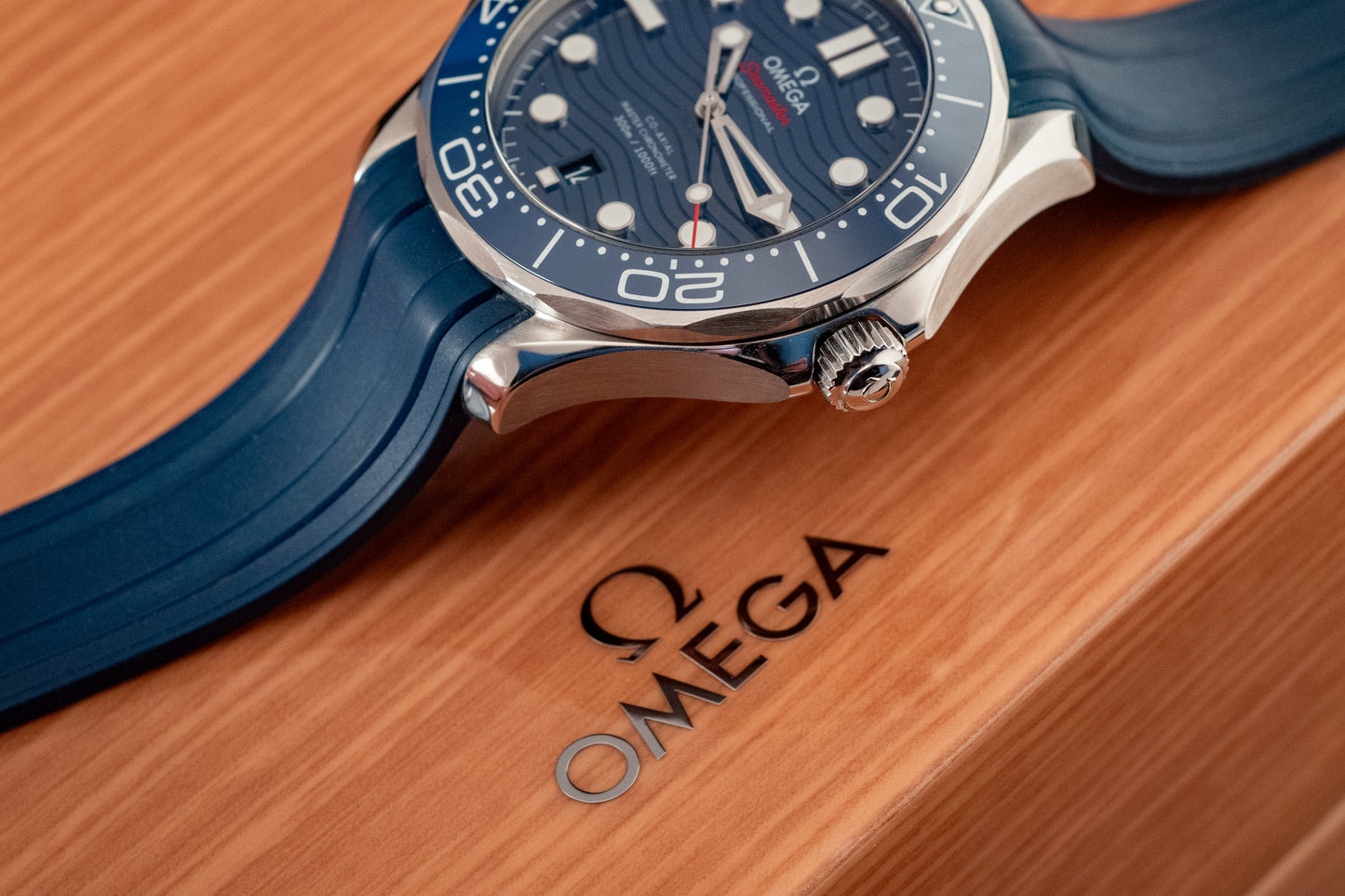Omega Seamaster Diver 300m Blue Waves 2021 Box And Papers Ref 210.32.42.20.03.001