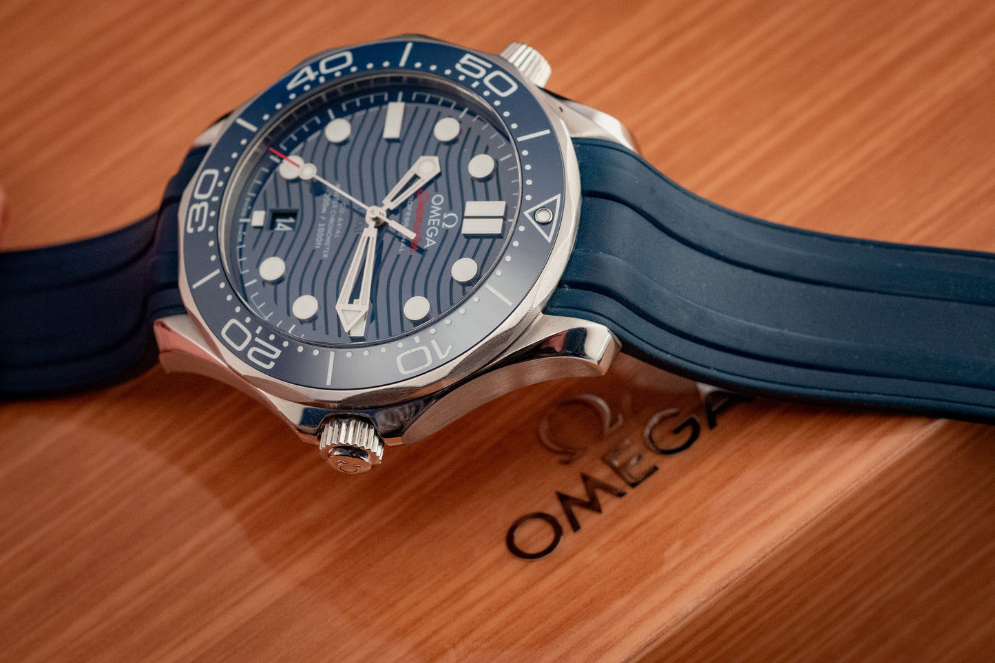 Omega Seamaster Diver 300m Blue Waves 2021 Box And Papers Ref 210.32.42.20.03.001