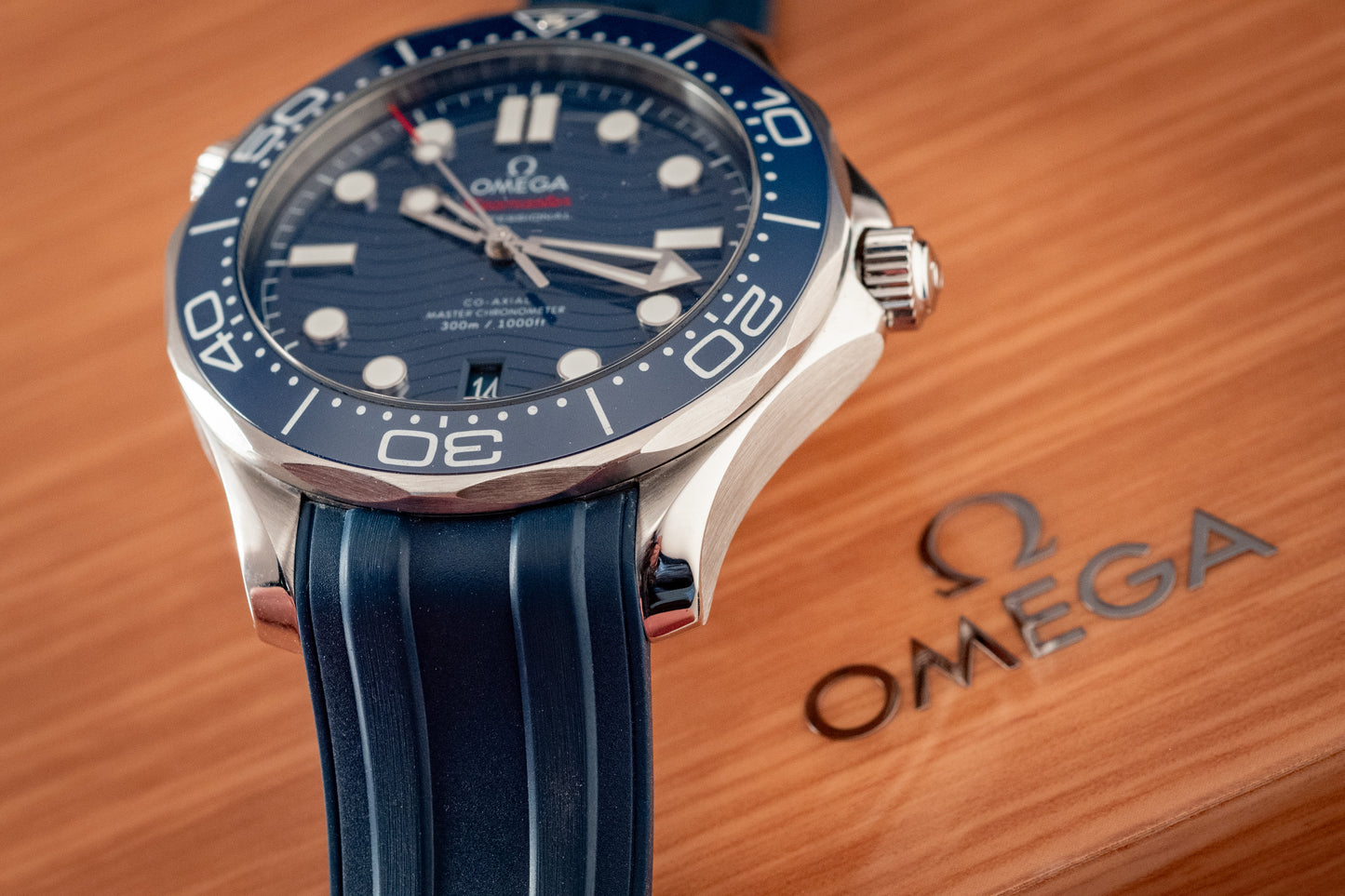Omega Seamaster Diver 300m Blue Waves 2021 Box And Papers Ref 210.32.42.20.03.001
