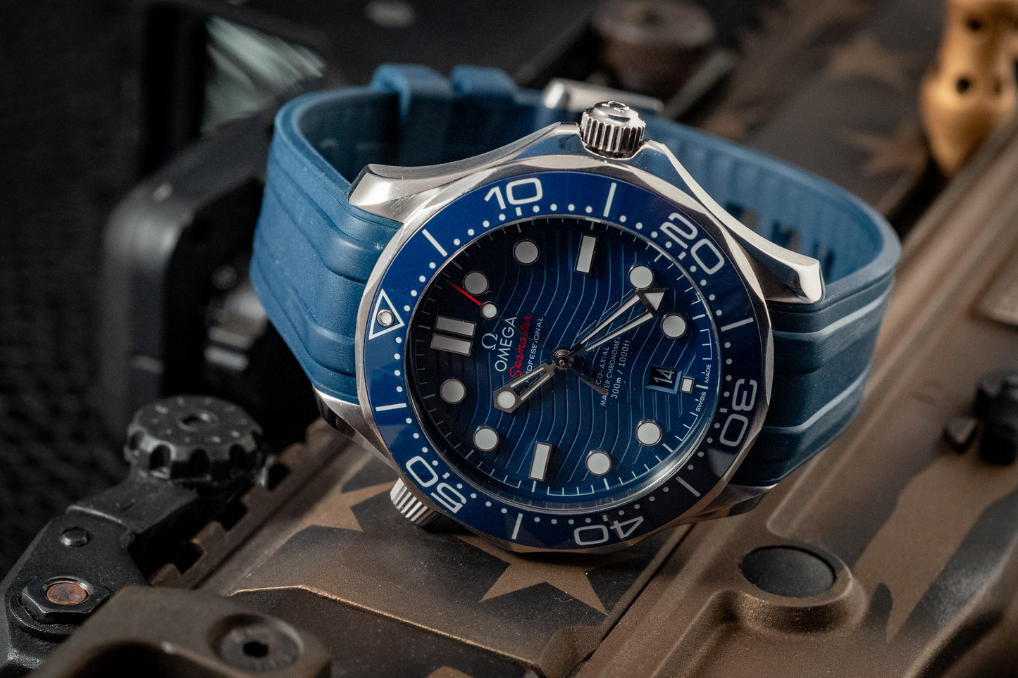 Omega Seamaster Diver 300m Blue Waves 2021 Box And Papers Ref 210.32.42.20.03.001