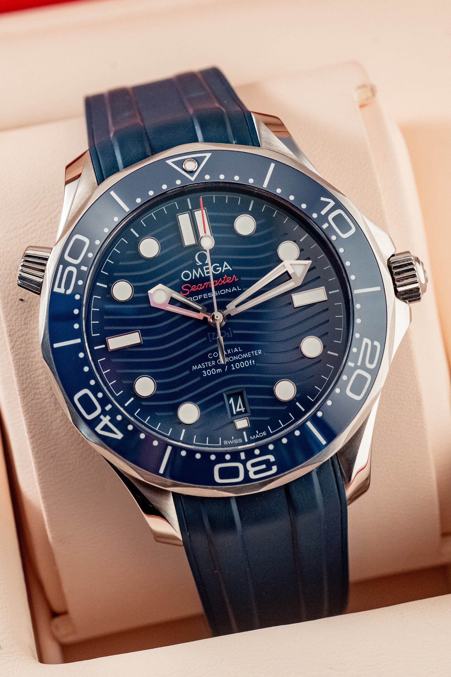 Omega Seamaster Diver 300m Blue Waves 2021 Box And Papers Ref 210.32.42.20.03.001