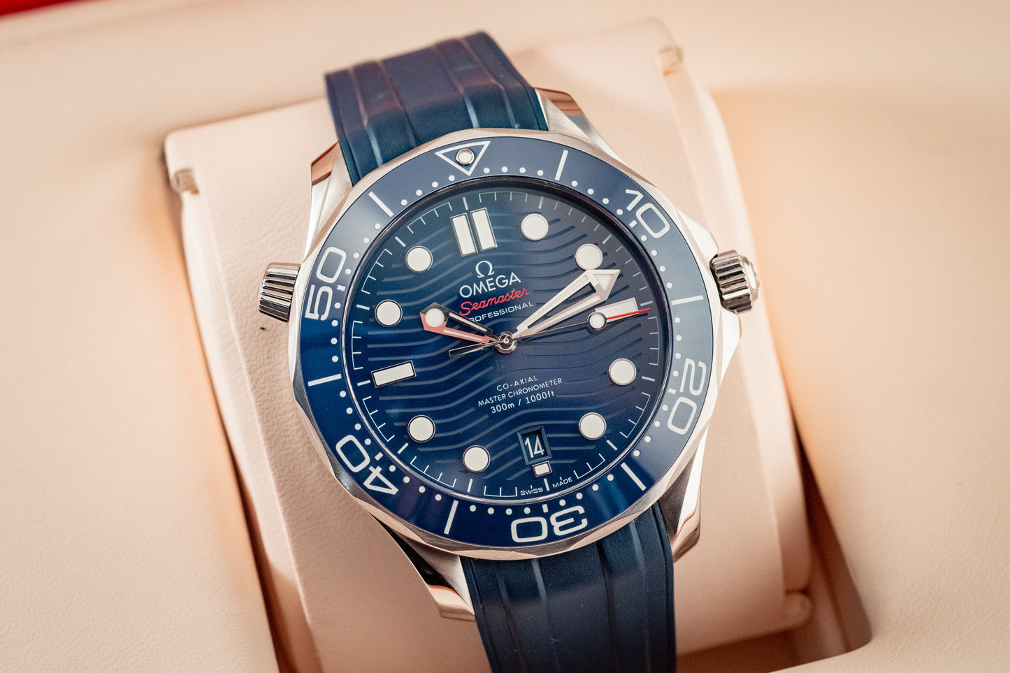 Omega Seamaster Diver 300m Blue Waves 2021 Box And Papers Ref 210.32.42.20.03.001