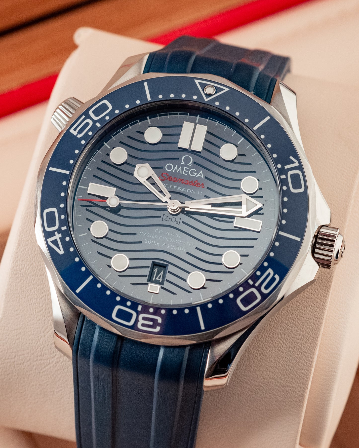 Omega Seamaster Diver 300m Blue Waves 2021 Box And Papers Ref 210.32.42.20.03.001