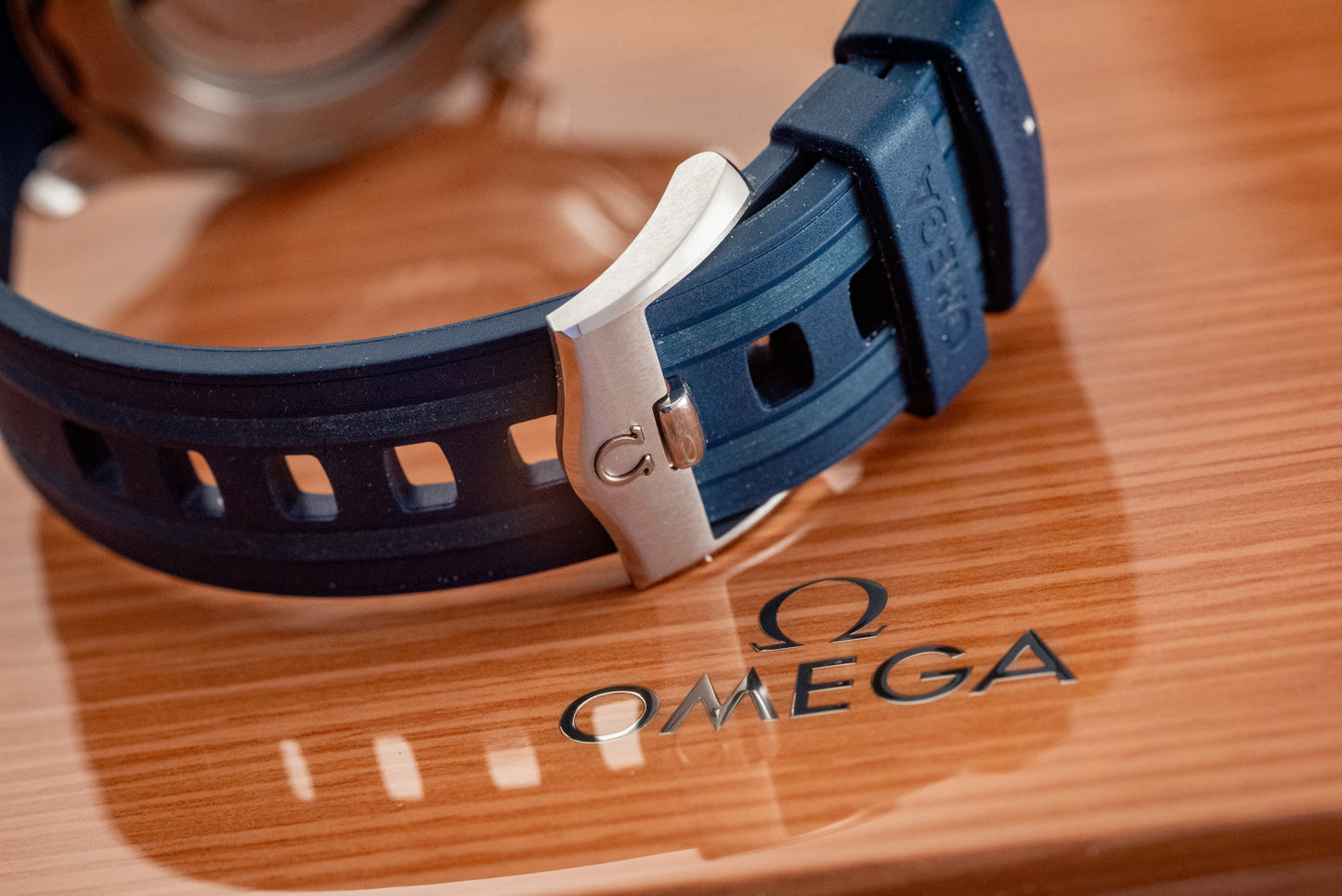 Omega Seamaster Diver 300M Co-Axial Master Chronometer Blue Dial Rubber Strap Watch 42mm Ref 210.32.42.20.03.001