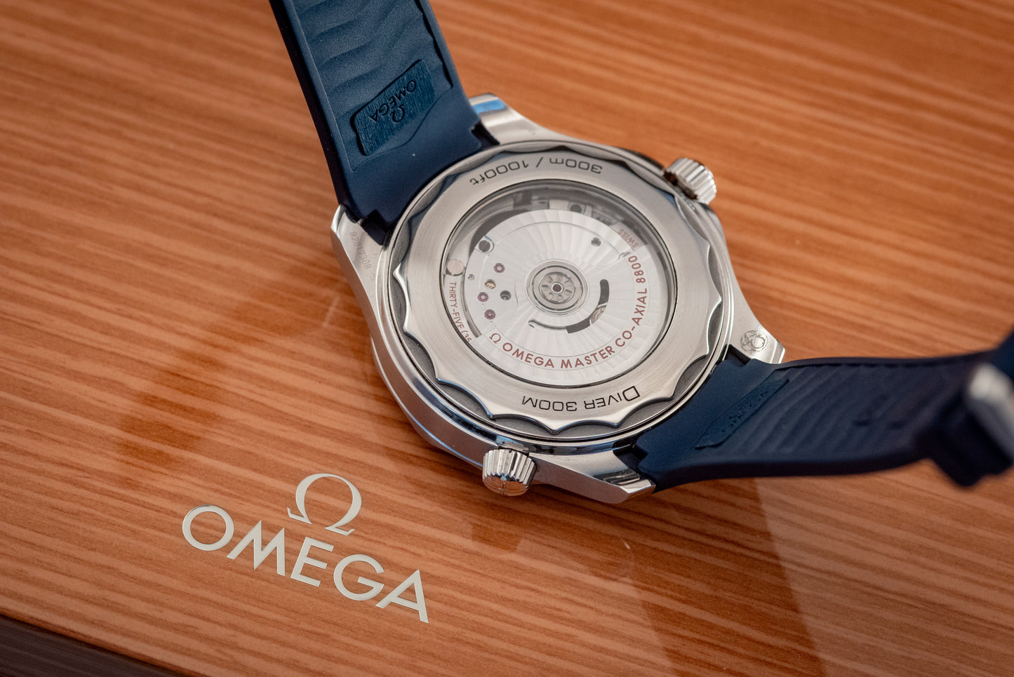 Omega Seamaster Diver 300M Co-Axial Master Chronometer Blue Dial Rubber Strap Watch 42mm Ref 210.32.42.20.03.001