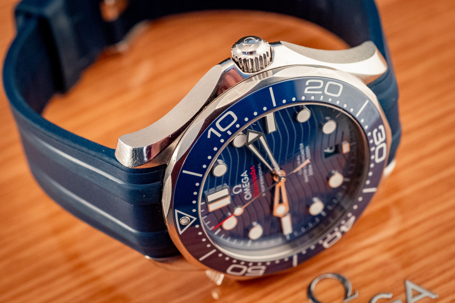 Omega Seamaster Diver 300MM Blue Dial Rubber 2020 Ref 210.32.42.20.03.001 Box And Papers
