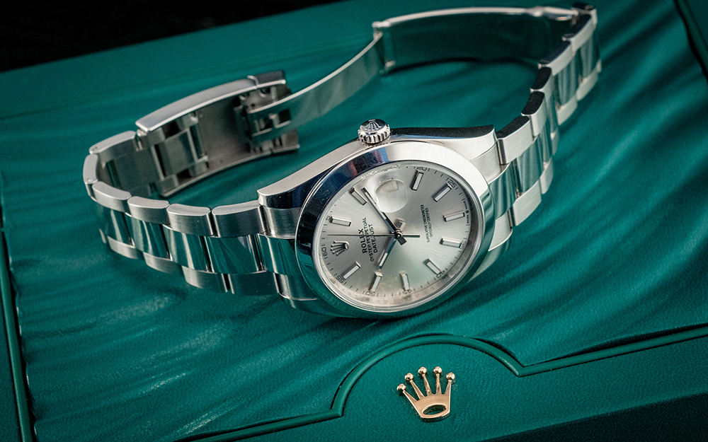 Rolex Datejust 41MM Oystersteel Ref 126300 Box And Papers 2019 Silver Oyster Bracelet Silver Bezel