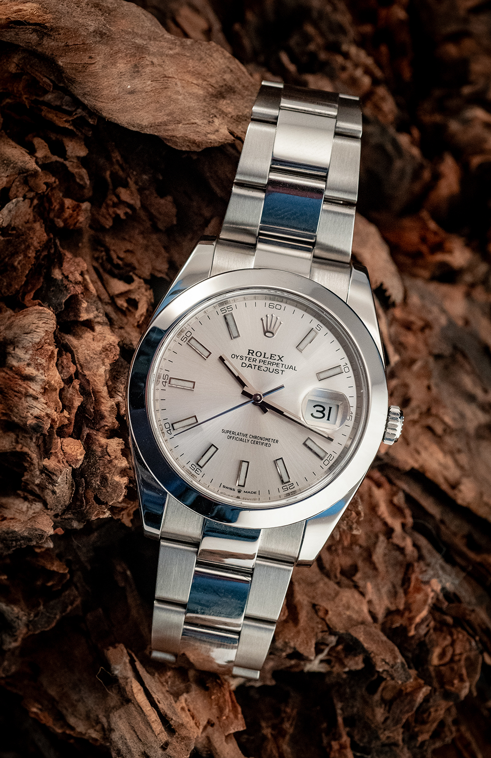 Rolex Datejust 41MM Oystersteel Ref 126300 Box And Papers 2019 Silver Oyster Bracelet Silver Bezel