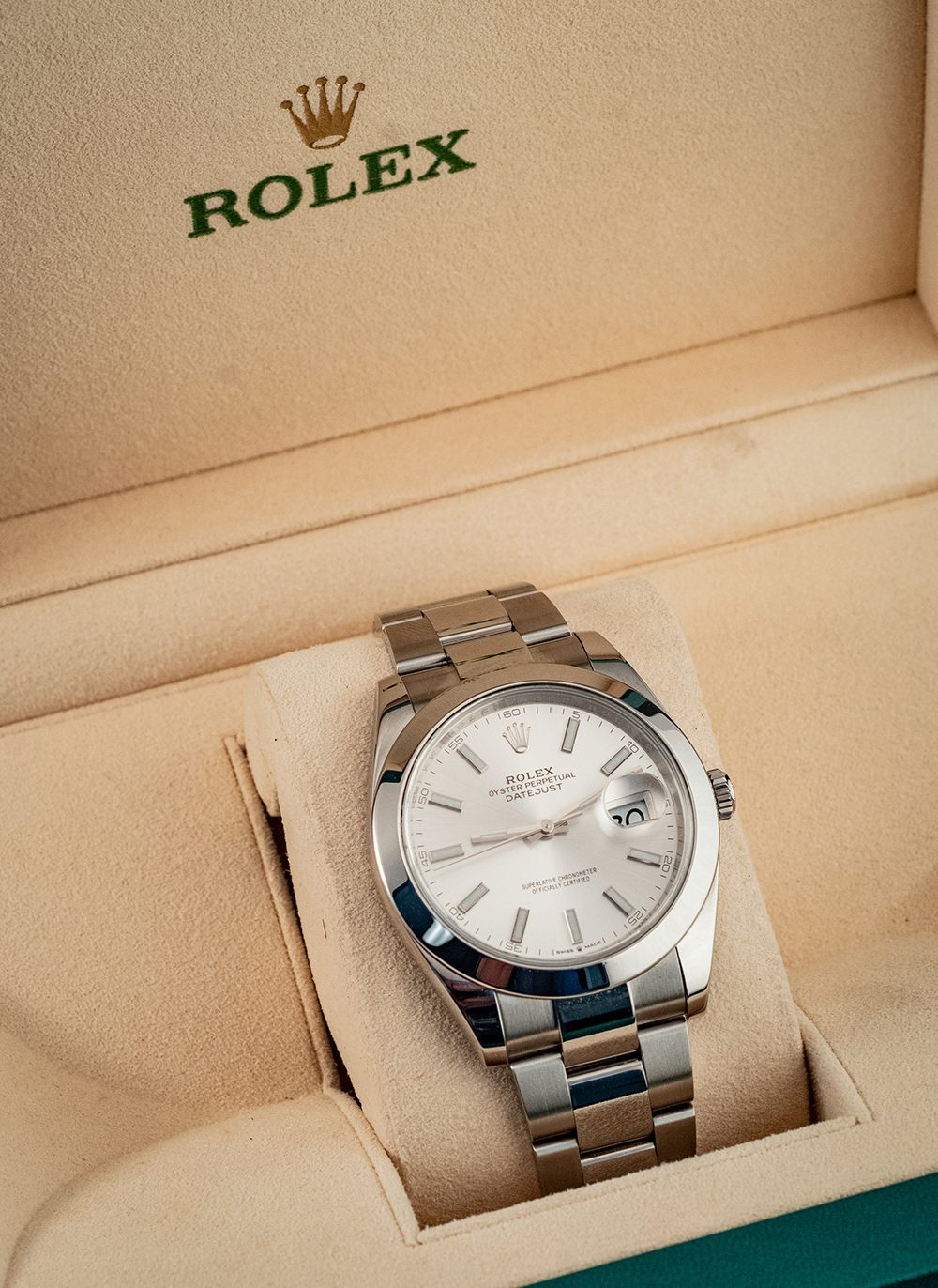 Rolex Datejust 41MM Oystersteel Ref 126300 Box And Papers 2019 Silver Oyster Bracelet Silver Bezel