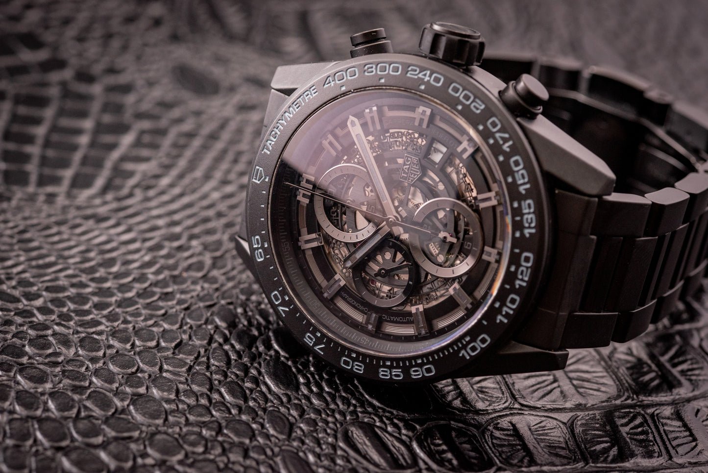 Tag HEUER Carrera Calibre HEUER 01 Ceramic Bracelet 45mm Skeleton Box And Papers Ref CAR2A91