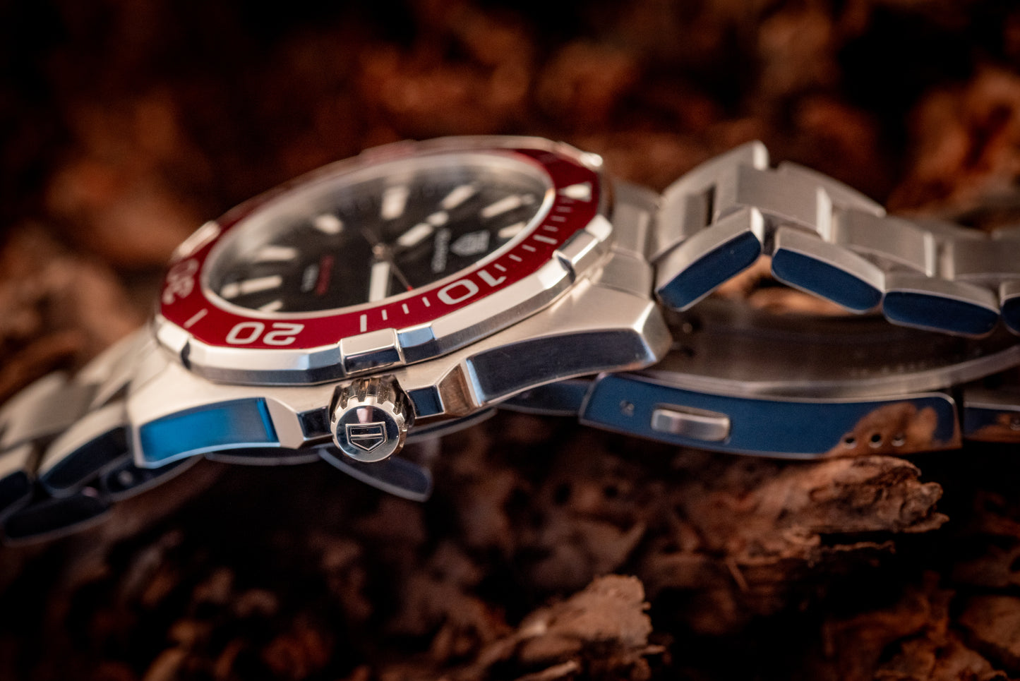 Tag Heuer Aquaracer Black Dial Red Bezel Ref WAY101B.BA0746 Box And Papers