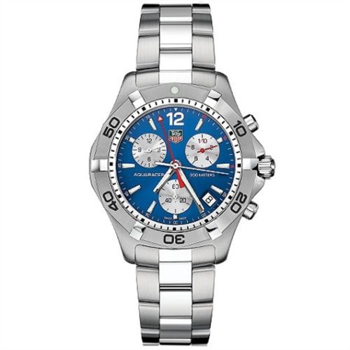 TAG Heuer Aquaracer 300M Quartz Chronograph 41 Stainless Steel / Blue / Bracelet : Ref Number CAF1112.BA0803