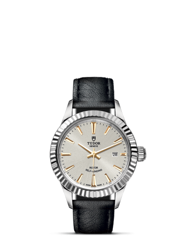 Tudor Style 28 Stainless Steel / Fluted / Silver / Strap : Ref Number 12110-0023