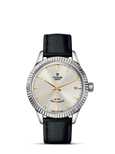 Tudor Style 34 Stainless Steel / Fluted / Silver / Strap : Ref Number 12310-0023