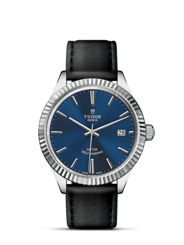 Tudor Style 38 Stainless Steel / Fluted / Blue / Strap : Ref Number 12510-0027