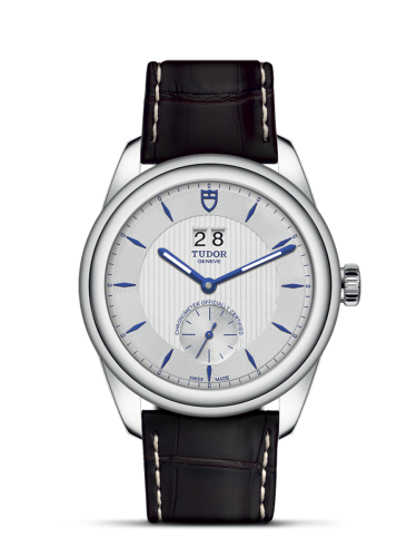 Tudor Glamour Double Date Stainless Steel / Silver-Blue / Strap : Ref Number 57100-0016