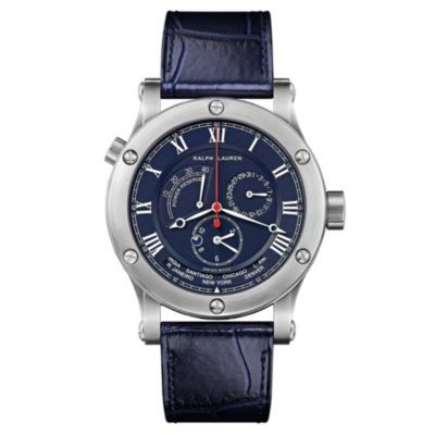 Ralph Lauren Sporting 45mm World Time Steel / Blue : Ref Number RLR0210700