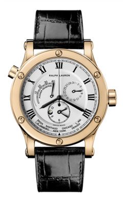 Ralph Lauren Sporting 45mm World Time Rose Gold / Silver : Ref Number RLR0211700