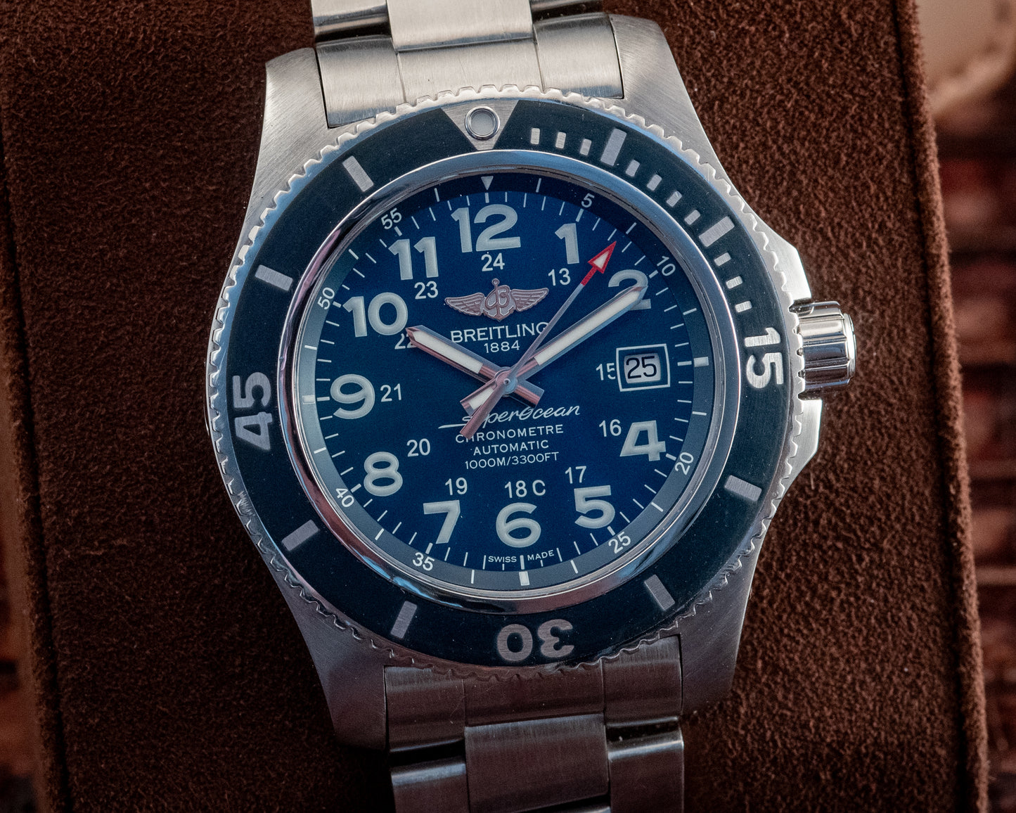 Breitling Superocean II 44MM Blue Dial 2019 Stainless Bracelet Ref A17392D8 / C910