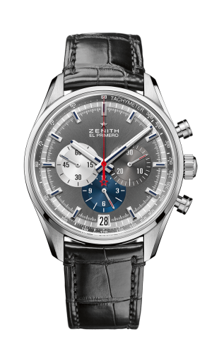 Zenith El Primero Chronomaster 42 Stainless Steel / Anthracite / Alligator : Ref Number 03.2040.400/26.C496