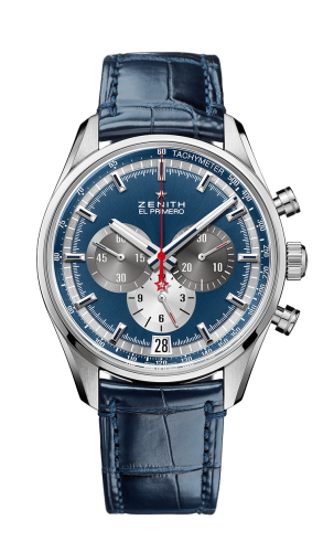 Zenith El Primero Chronomaster 42 Stainless Steel / Blue / Alligator : Ref Number 03.2040.400/53.C700