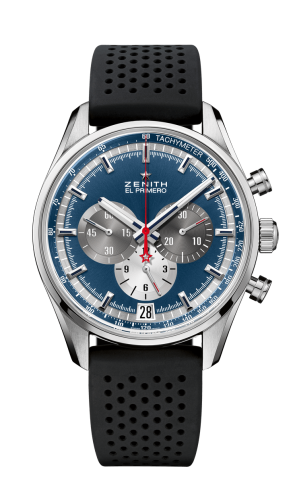 Zenith El Primero Chronomaster 42 Stainless Steel / Blue / Rubber : Ref Number 03.2040.400/53.R576