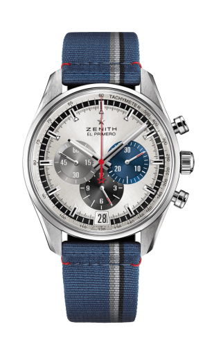 Zenith El Primero Chronomaster 42 Stainless Steel / Silver / Fabric : Ref Number 03.2040.400/69.C802