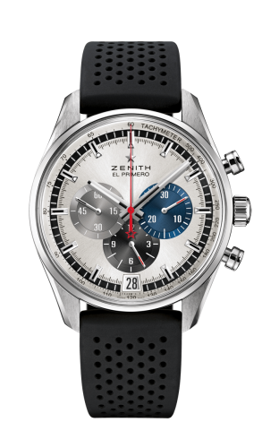 Zenith El Primero Chronomaster 42 Stainless Steel / Silver / Rubber : Ref Number 03.2040.400/69.R576