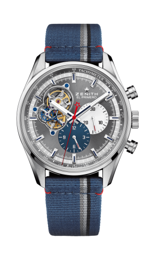 Zenith El Primero Chronomaster Open Stainless Steel / Grey 1969 / Fabric : Ref Number 03.2040.4061/23.C802