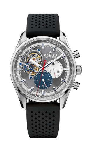 Zenith El Primero Chronomaster Open Stainless Steel / Grey 1969 / Rubber : Ref Number 03.2040.4061/23.R576