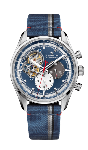 Zenith El Primero Chronomaster Open Stainless Steel / Blue 1969 / Fabric : Ref Number 03.2040.4061/52.C802
