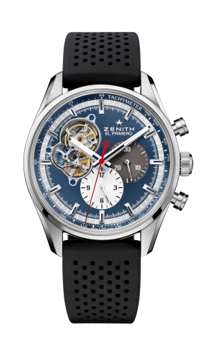 Zenith El Primero Chronomaster Open Stainless Steel / Blue 1969 / Rubber : Ref Number 03.2040.4061/52.R576