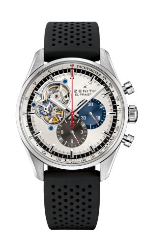 Zenith El Primero Chronomaster Open Stainless Steel / Silver 1969 / Rubber : Ref Number 03.2040.4061/69.R576