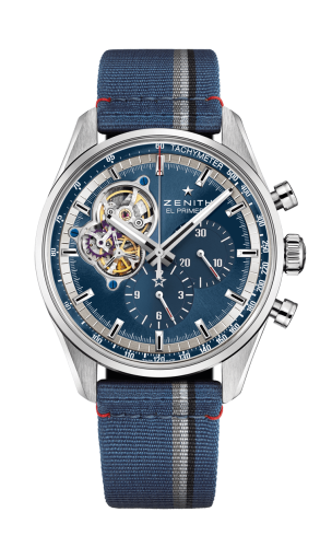 Zenith El Primero Chronomaster Open Stainless Steel / Blue / Fabric : Ref Number 03.20416.4061/51.C802
