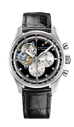 Zenith El Primero Chronomaster Open Stainless Steel / Black / Alligator : Ref Number 03.2042.4061/21.C496