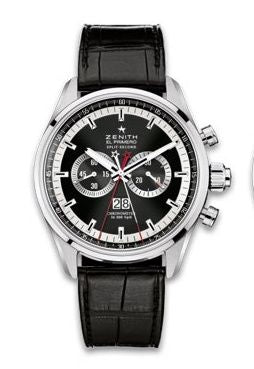 Zenith El Primero Rattrapante Stainless Steel / Black / Alligator : Ref Number 03.2050.4026/91.C630
