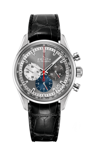 Zenith El Primero Chronomaster 38 Stainless Steel / Slate / Alligator : Ref Number 03.2150.400/26.C714