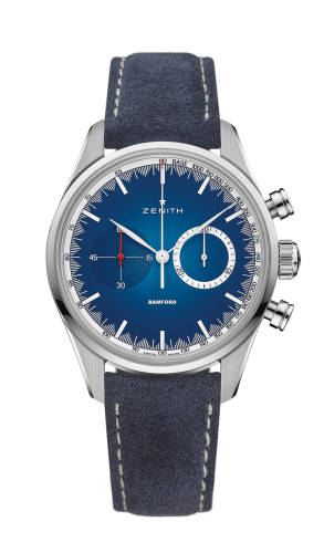 Zenith El Primero Chronomaster 38 Stainless Steel / Solar Blue / Alcantara : Ref Number 03.2152.4069/57.C814
