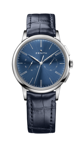 Zenith Elite Chronograph Classic Stainless Steel / Blue / Alligator : Ref Number 03.2272.4069/51.C700