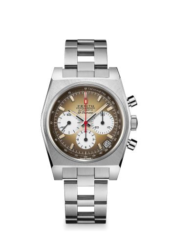 Zenith El Primero A385 Revival Stainless Steel / Brown / Ladder Bracelet : Ref Number 03.A384.400/385.M385