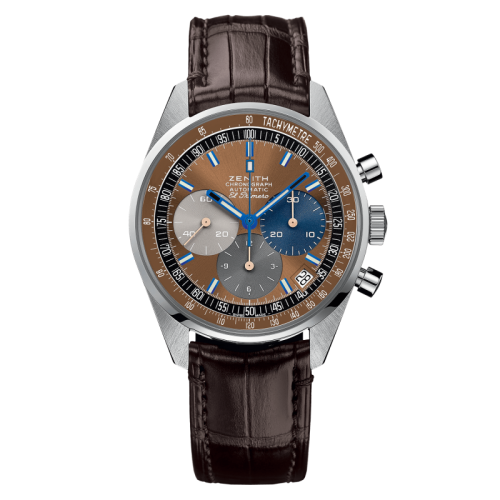 Zenith El Primero A386 Revival 50th Anniversary El Primero Stainless Steel / Tobacco / Fine Watch Club : Ref Number 03.F386.400/70.C807