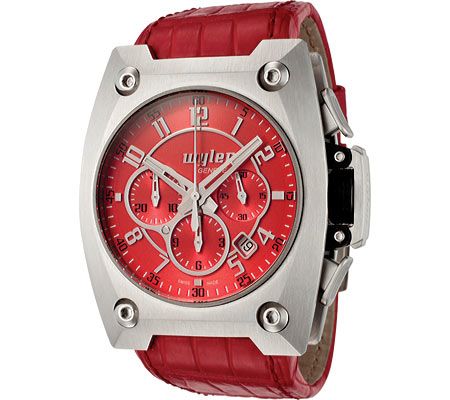Wyler Geneve Code-R Chronograph Red Dial : Ref Number 100.4.00.RE1.CR