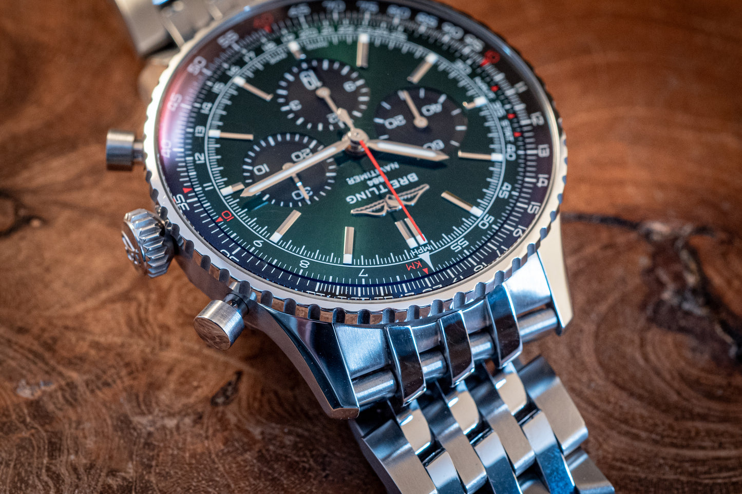 Breitling 2022 Navitimer 1 B01 Chronograph Green Dial Box And Papers Ref AB0137241L1A1